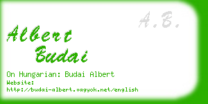 albert budai business card